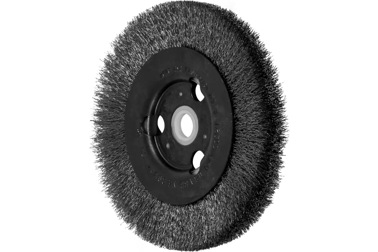Picture of Pferd Crimped Wire Wheel Brush 4" Dia Narrow Face .006 Stainless Steel 5/8-1/2" Arbor